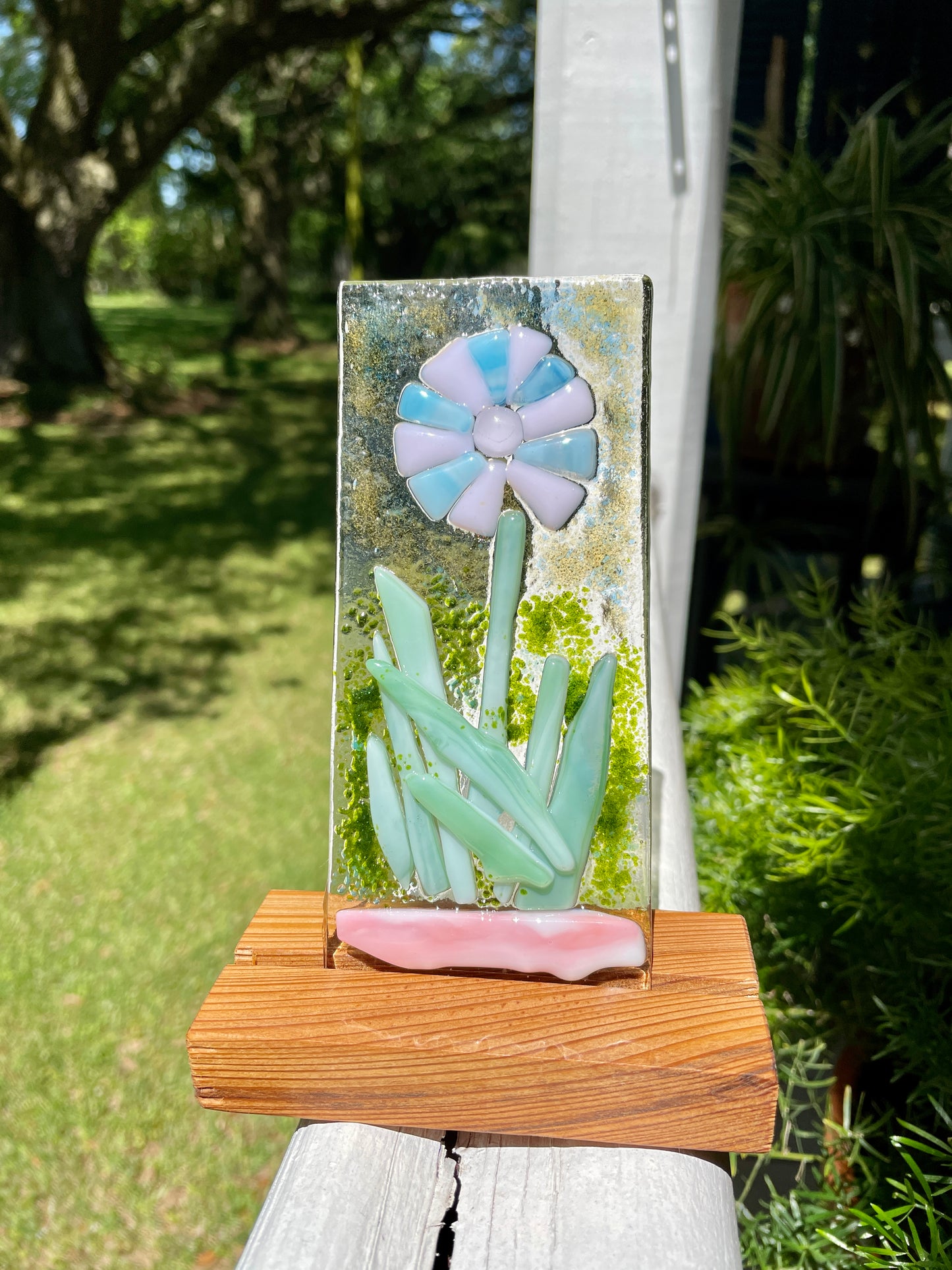 Pastel pink and blue flower