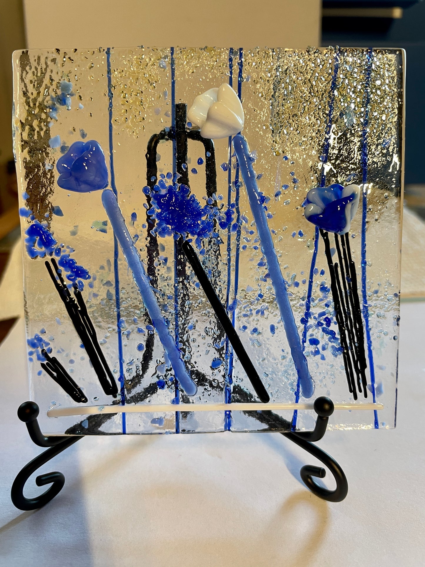 Blue Flowers in the Wind