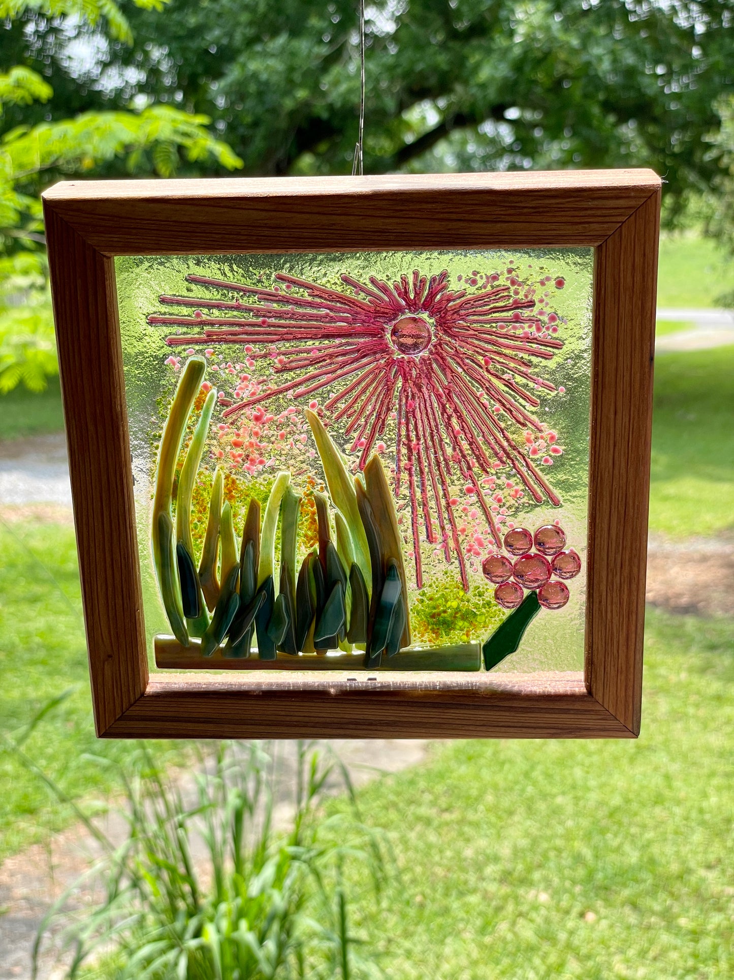Framed cranberry flower